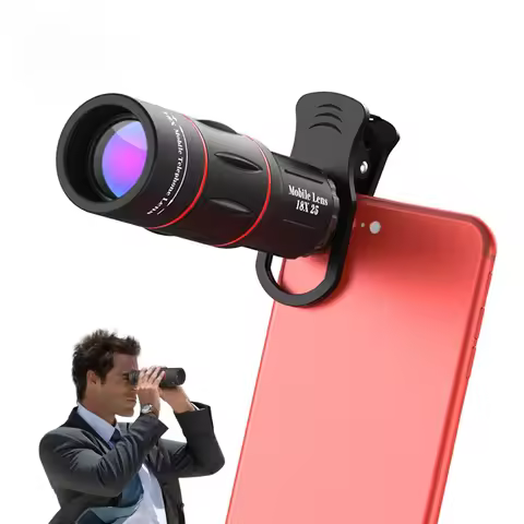 Universal 18x25 Monocular Zoom HD Optical Cell Phone Lens Observing Survey 18X 28X 36X Telephoto Len
