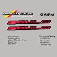 emblem 3d yamaha mio soul gt sepasang stiker 3d akrilik motor mio soul gt
