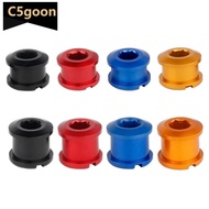 C5GOON 5Pcs M8 Alloy Bicycle Crankset Bolts 6.5/8.5mm Single Double Chainrings Screw Outer Nut Dia. 