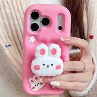 Casing iphone6p/7p/8p/XR/11/12/13/14/15/16/17 Cute Plush Rabbit Bracket 11R8