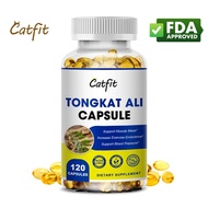 Catfit Tongkat Ali capsules maca root supplement with black pepper ginseng root ashwagandha saw palmetto pills improve hormone increase energy boost and muscle mass for men women