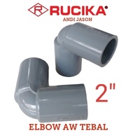 1 BOX 18 PCS ELBOW RUCIKA PVC 2" INCH AW THICK KNEE AW 2 INCH ELBOW 2"