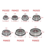 4Pcs F623ZZ 624ZZ F625ZZ F626ZZ F688ZZ F608ZZ Flange Ball Bearing Metal Seal Deep Groove Miniature P