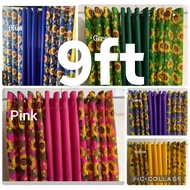 sunflower geena fabric Katrina plain center ring window curtain 9ft(108 inches) 3in1 and per pc