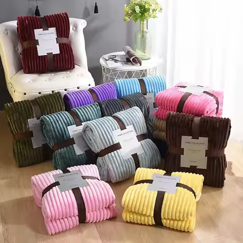 200x230cm Autumn Winter Simple Fleece Blanket Warm Thickened Coral Fleece Blanket Bed Sofa Cover Bed