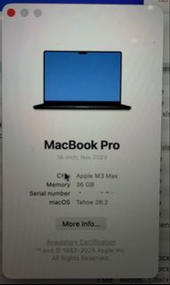 MacBook Pro 16-inch (Nov 2023) M3 Max