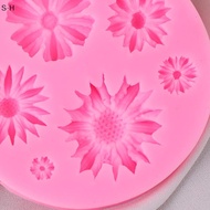 [S·H] 3D Sunflower Flower Petals Embossed Silicone Mold Relief Fondant Cake Decor Tool PH