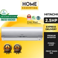 Hitachi 2.5HP Air Conditioner Premium Inverter Series R32 RAS-VX24CJ / RAC-VX24CJ | Air Cond | Aircond