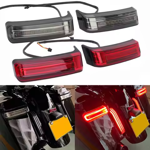 Motorcycles Accessories Led Saddlebag Turn Signals Taillights Rear Stop Light For Harley Touring Str