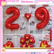 Red number balloon Set 2 ️9 decoration