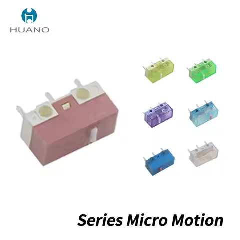 10Pcs HUANO Mouse Micro Switch Button Transparent blue Shell Pink Purple Yellow White Dot 120 Millio