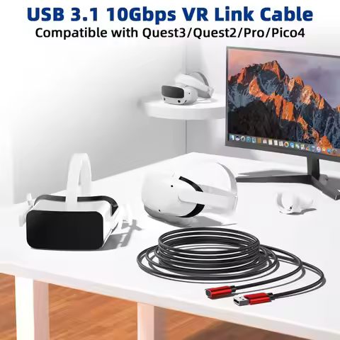10Gbps High Speed VR Link Cable USB 3.1 USB C for Meta Oculus Quest 3S 3 2 Pro/Pico 4 Long Extension