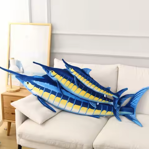 100cm/140cm Big Size Simulation Fish Toys Stuffed Soft Plush Blue marlin Makaira mazara Pillow Toys 