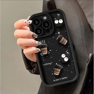 3d Coffee Black Rounded Case iPhone 6 6s 7 8 SE2+X Xs Xr 11 12 13 14 Pro Max