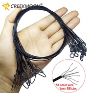 10pcs 50cm Steel Fishing Line Anti-bite Leader Wire Test 88Lbs/40kg Heavy-duty Wire Line Sea Fishing