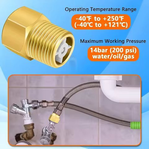 1PC Anti Backflow Check Valve 1/2" NPT Female To 1/2" NPT Male Thread Adapter One-way Check Valve Pi