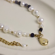 巴洛克珍珠菫青珍珠項鍊 天然淡水珍珠 巴洛克珍珠 60cm中長鍊