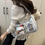 LUMELAB​ Transparent Itabag, Japanese Y2k JK Shoulder Bag, Portable Harajuku Lolita Badge Display Cr