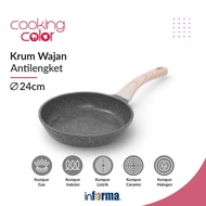 Informa Cooking Color Krum Frying Pan Marble Aluminum Frying Pan Cooking Skillet Frying Pan Cooking 