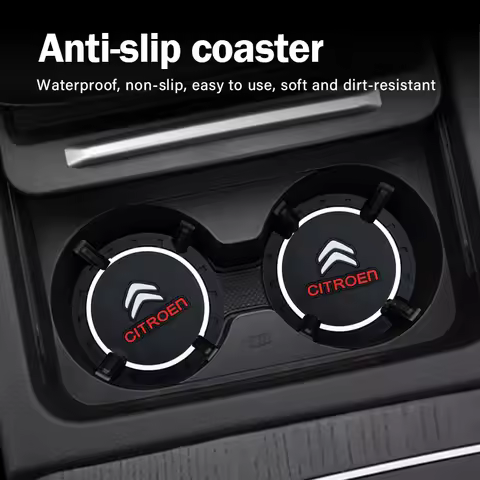 2pcs Silicone Car Coaster Anti-Slip Car Water Cup Mat Auto Accessories For Citroen C4 Picasso Xsara 