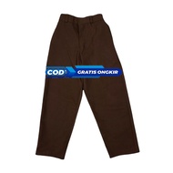 Bottom OF BOY'S PRIMARY SCHOOL CHILDREN'S UNIFORM, FINE PLAIN LONG BROWN TROUSERS