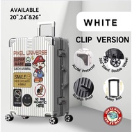 LUGGAGE MARIO ABS WHITE JOM KE MAIN （20 Inch/24 Inch/26 Inch）