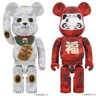 Bearbrick Medicom 2021 Bape New Year ~ Manekineko &amp; Daruma 1000% Pack Be@rbrick