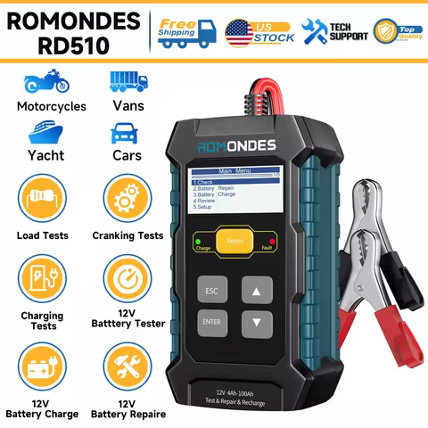 New Romondes RD510 3 in 1 Car Motorcycle Battery Charger Regenerator 12V Fully Automatic Pulse maint
