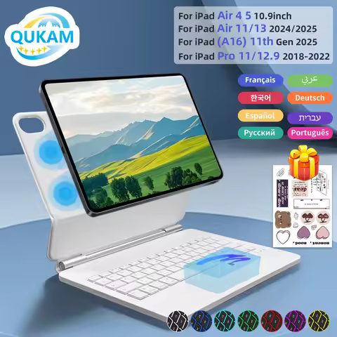 Touchpad Backlit Magic Keyboard for iPad A16 11th 2025 Magnetic Smart iPad Case for iPad 13/12.9/11/