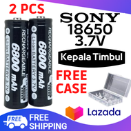 2 Pcs - Baterai 18650/ Baterai Isi Ulang - Sony 18650 3.7V 6800mAh/ Batre Cas 18650/ Batre 18650 Rec