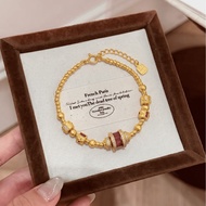 Jewelry Retro Diamond Design Red Diamond Gilt Bracelet Female Red Diamond Passepartout Small Waist B