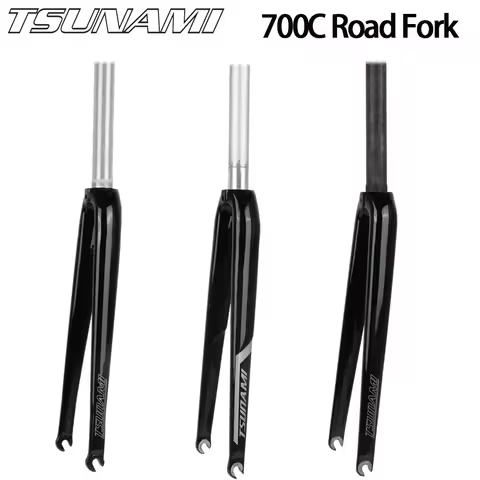 700C Tsunami Aluminum Alloy/Full Carbon/Half Carbon Fork 28.6mm Toothless Front Fork Fixed Gear Road