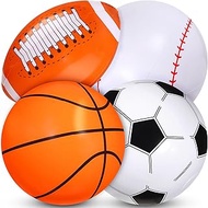 Sosation 4 Pcs Giant Inflatable Beach Ball 30inch Large Inflatable Baseball Soccer Basketball Footba