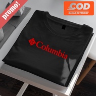 Disro - Kaos Distro Pria / Atasan T-Shirt Pria / Kaos Lengan Pendek COLUMBIA Text MERAH Produk Distr