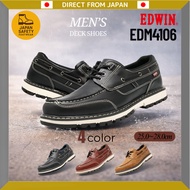 EDWIN Men’s EDM4106 Waterproof Casual Deck Shoes, PU Leather, Slip-Resistant, Lace-Up