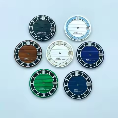28.5mm NH35 dial KING series C3 green luminous original mechanical watch S dial single calendar for 