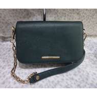 McLanee Saffiano Green Chain Crossbody Clutch Bag