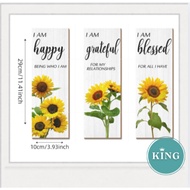 3pcs sunflower i am happy grateful blessed wall hanging decor 10cmx30cm
