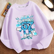 Kids Brainrot 67 Number Cartoon Crewneck Sweatshirt Thick Long Sleeve Casual Wear