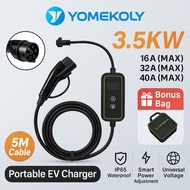Portable EV Charger 5m Cable with WIFI APP Control 16A 3.5KW Set Charging&DelayTime for EV Cars