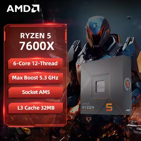 AMD Ryzen 5 7600X CPU Box Packaged R5 7600X Up to 5.3GHz 6-Core 12-Thread Socket AM5 Unlocked Deskto