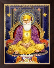 กรอบไม่รวม Guru Nanak Dev Ji กับ Guru Grarth Sahib ภาพวาดโปสเตอร์เครื่องตกแต่งฝาผนังศาสนา