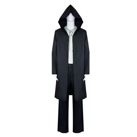 New Halloween Cosplay Costume Jaeger Season 4 Anime Attack on Titan Eren Black Hooded Trench T-shirt