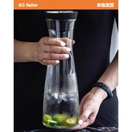 【📣SG Seller】Water Carafe 1.2L High Borosilicate Glass 750ML Bottle Basic Tilting Lid Closure Jug