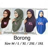 BORONG tudung sarung instant denim premium