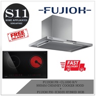 FUJIOH FR-CL1890 R/V  900MM CHIMNEY COOKER HOOD  +  FUJIOH FH-IC6020 HYBRID HOB BUNDLE DEAL