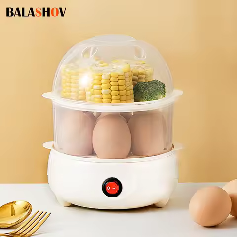 Egg Cooker Multifunctional Electric Egg Boiler Double Layers Egg Cooker Mini Steamer Poacher Kitchen