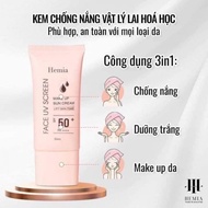 Kem chống nắng Hemia Hàn Quốc chính hãng bảo vệ da lên đến 8H dưỡng ẩm nâng tone da thay thế kem tra