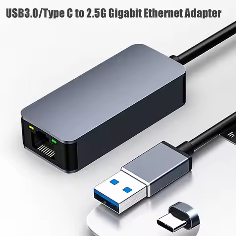 100/1000/2500Mbps Ethernet Adapter Type-C USB 3.0 To RJ45 LAN RTL8156 2.5 Gigabit High Speed Network