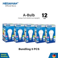 PUTIH Bundling Package 5pcs MEGAMAN YTA60Z2 7W LED Bulb 170-240V 6500K White